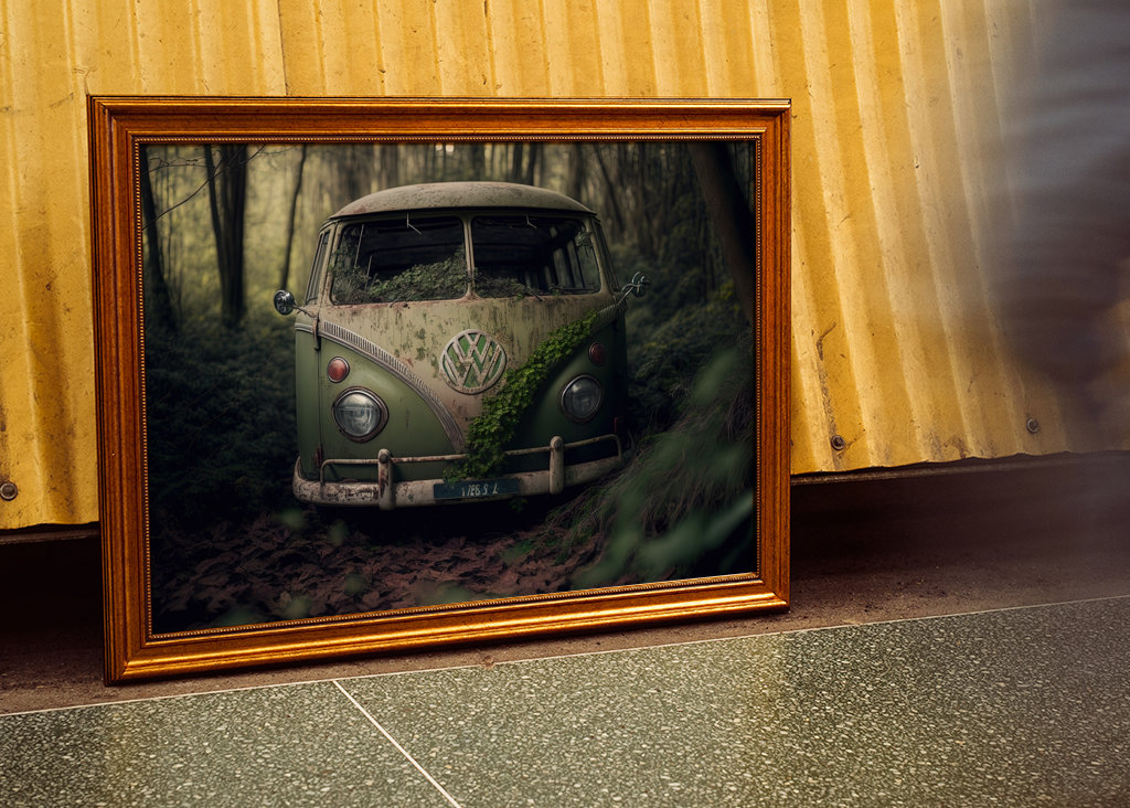 Volkswagen Typ 2 im Wald