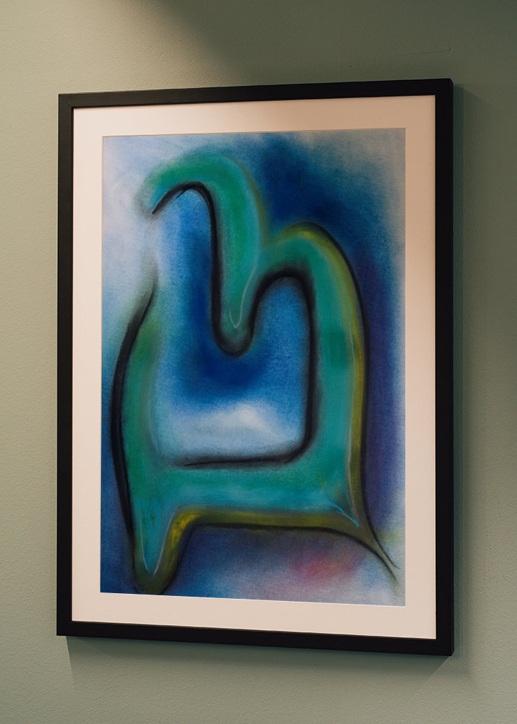 Abstrakte Formen - blau - grün