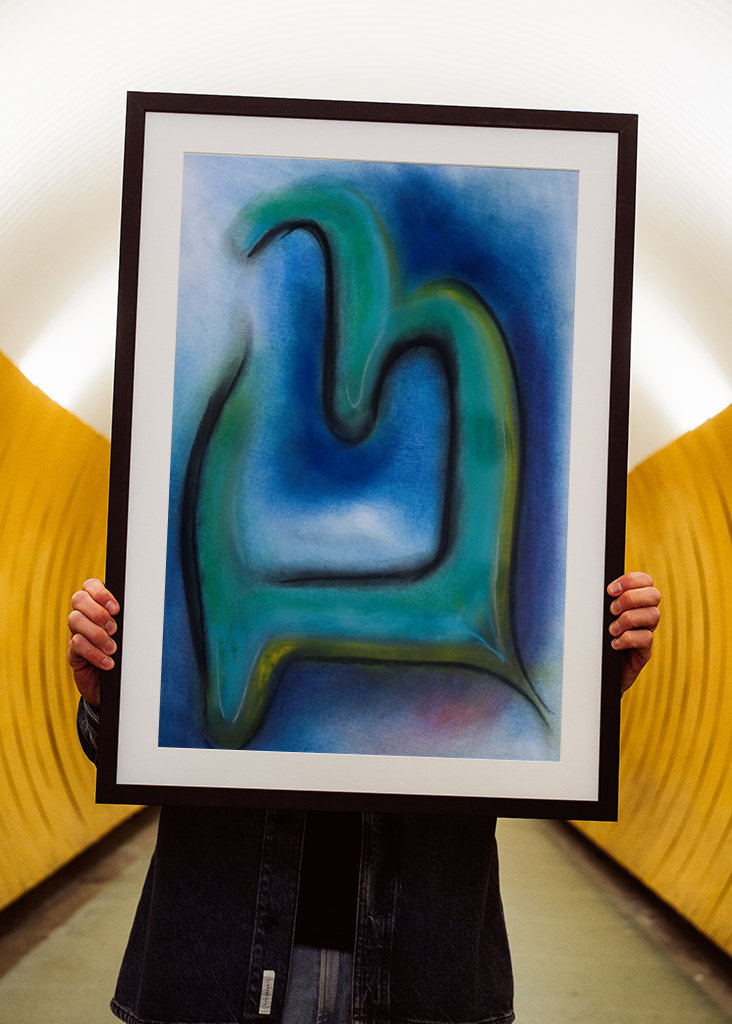 Abstrakte Formen - blau - grün