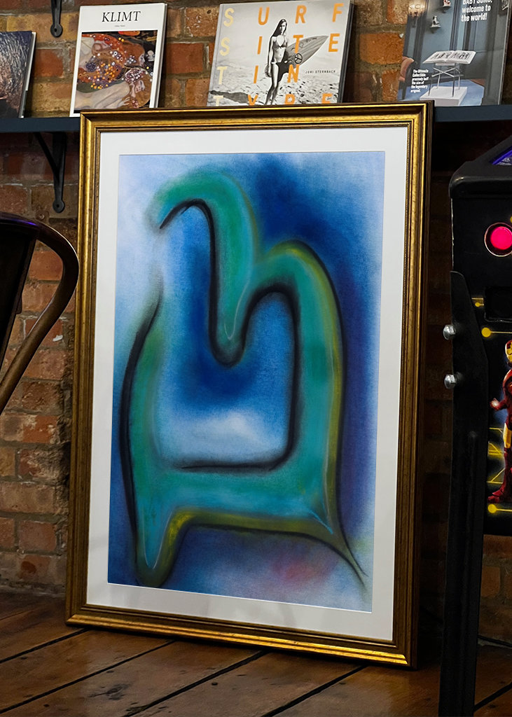 Abstrakte Formen - blau - grün