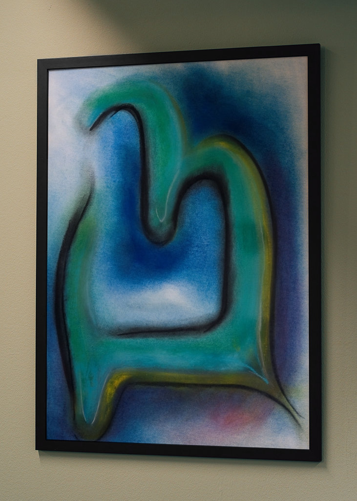 Abstrakte Formen - blau - grün