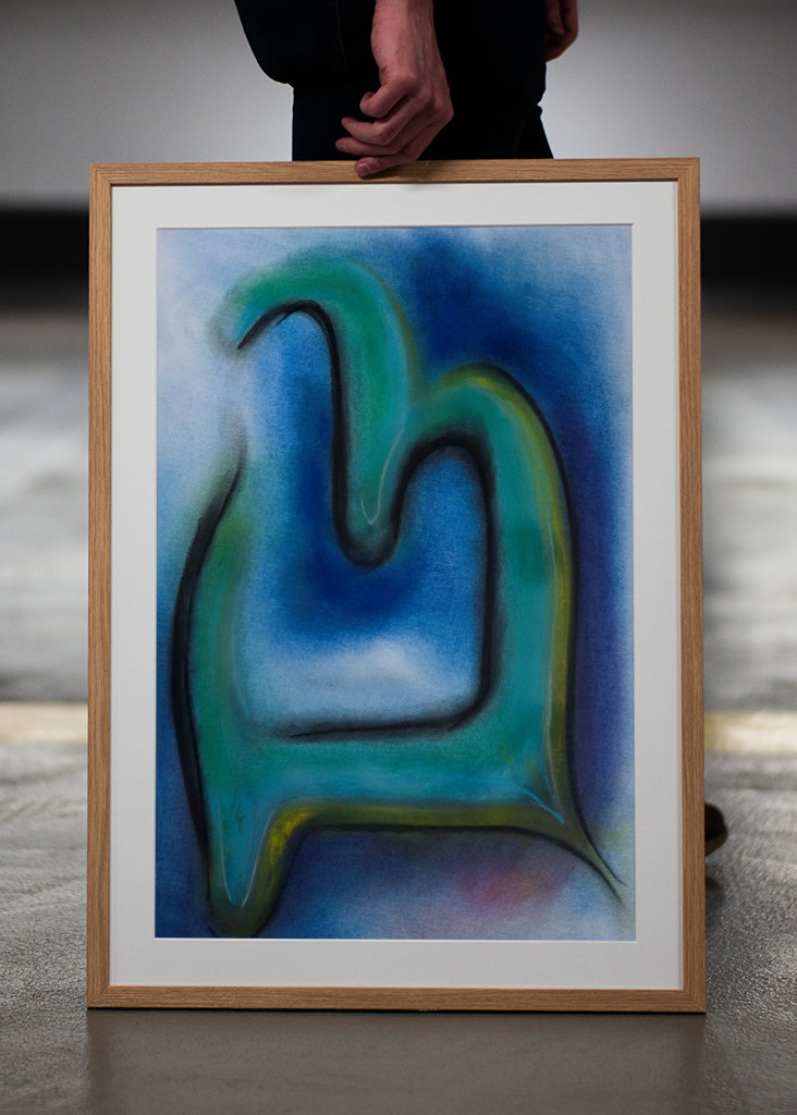 Abstrakte Formen - blau - grün