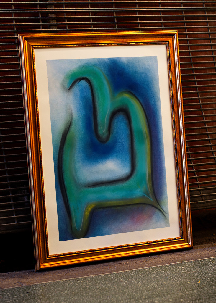 Abstrakte Formen - blau - grün