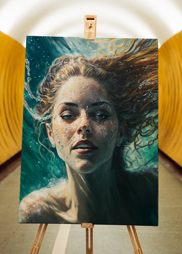 Donna che nuota sott'acqua