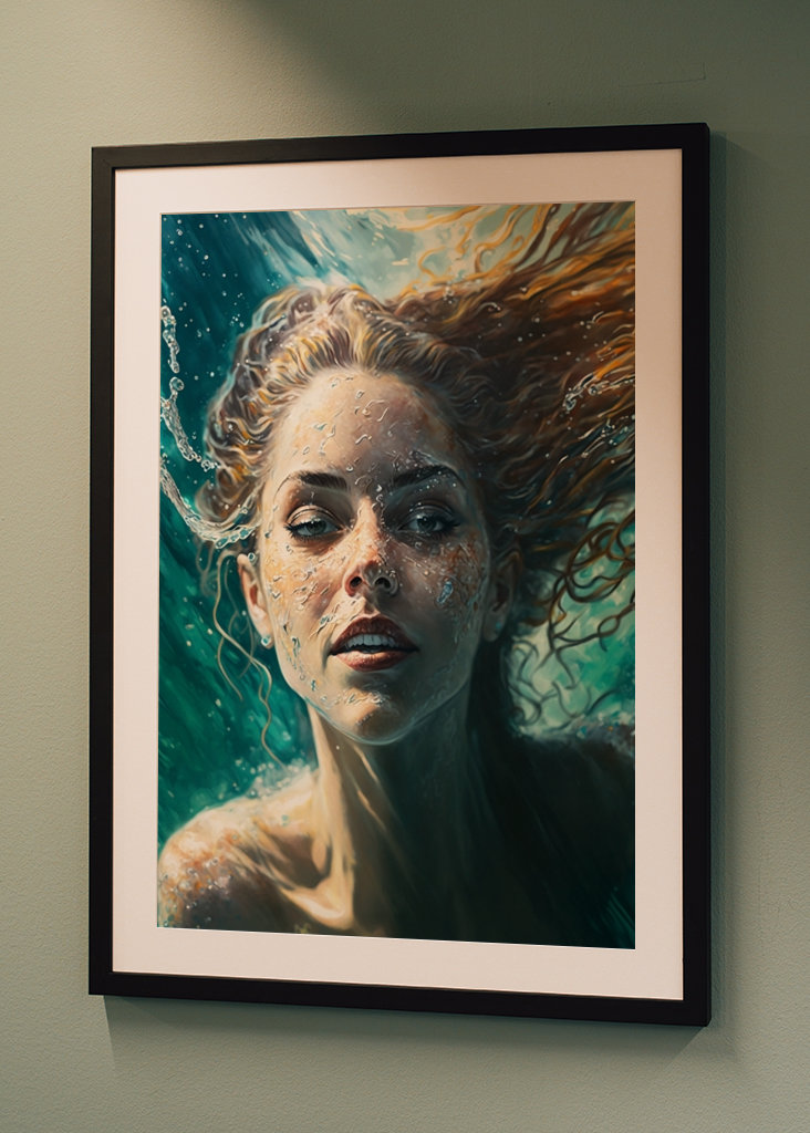 Donna che nuota sott'acqua