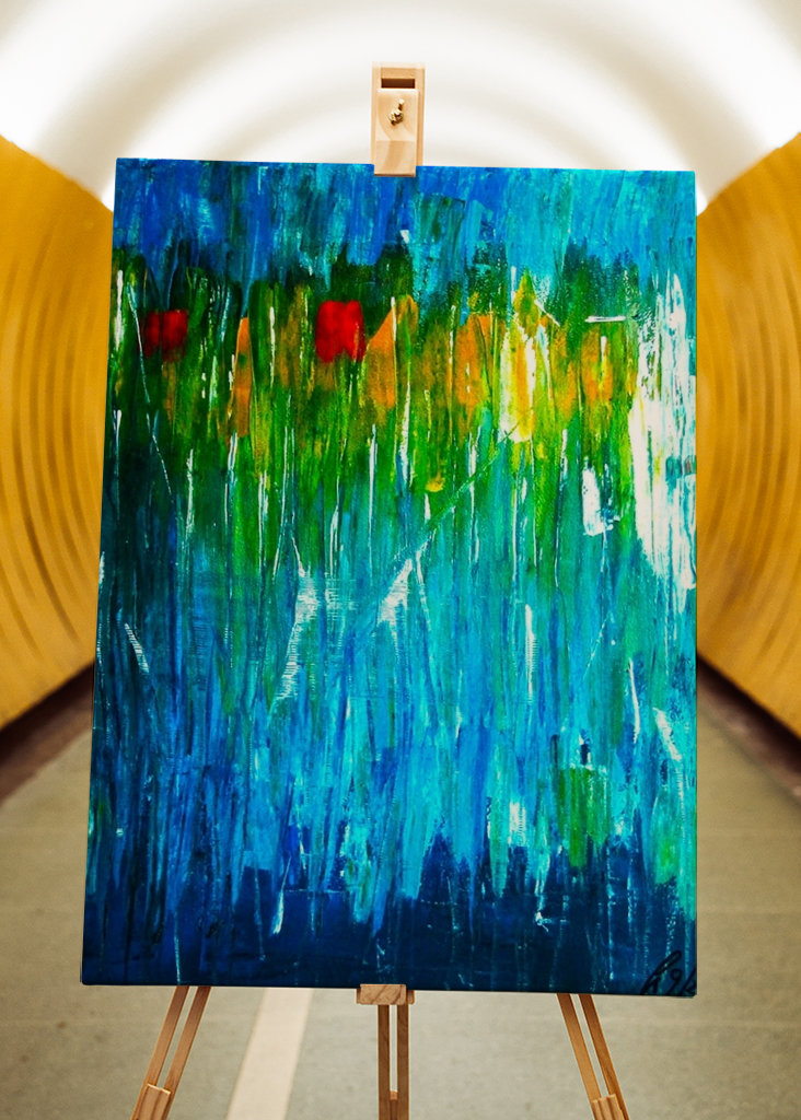 Pintura al óleo floral