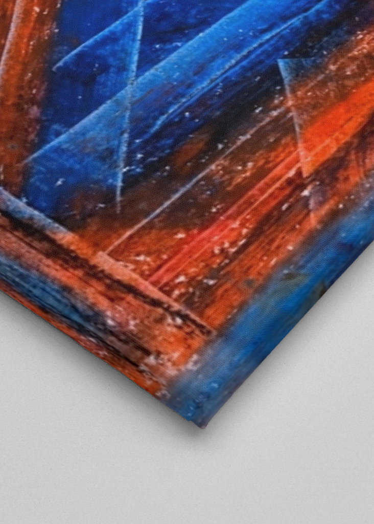 Blau und Orange-Rot - abstrakt