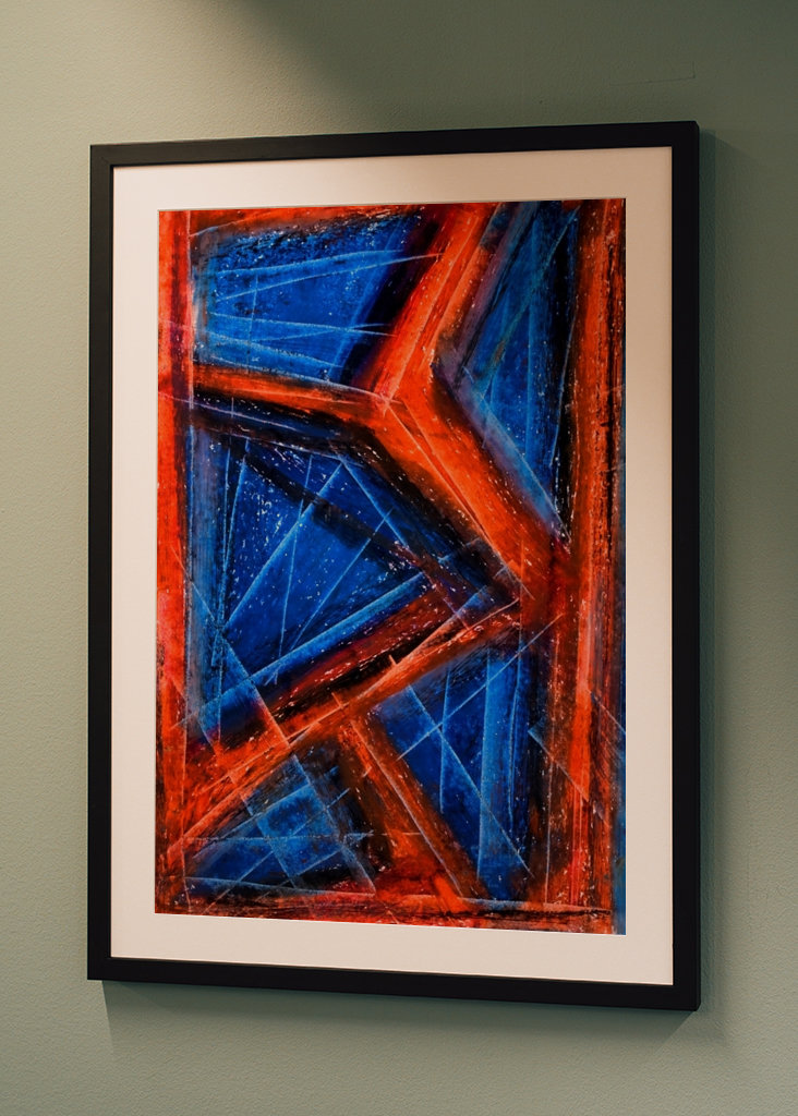 Blau und Orange-Rot - abstrakt