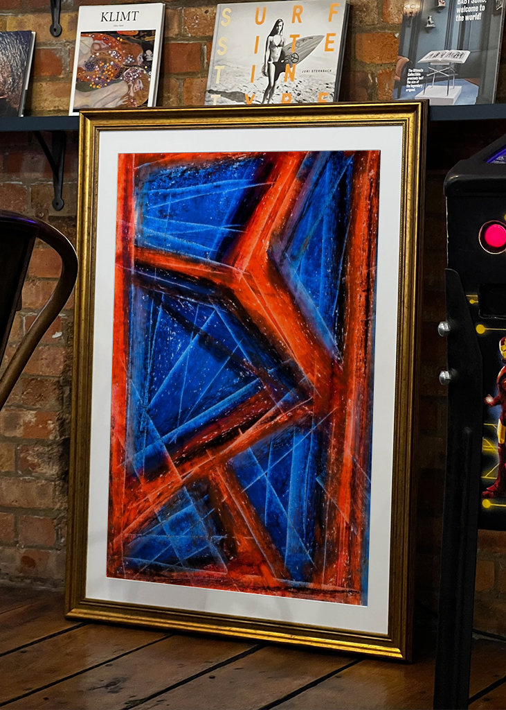 Blau und Orange-Rot - abstrakt