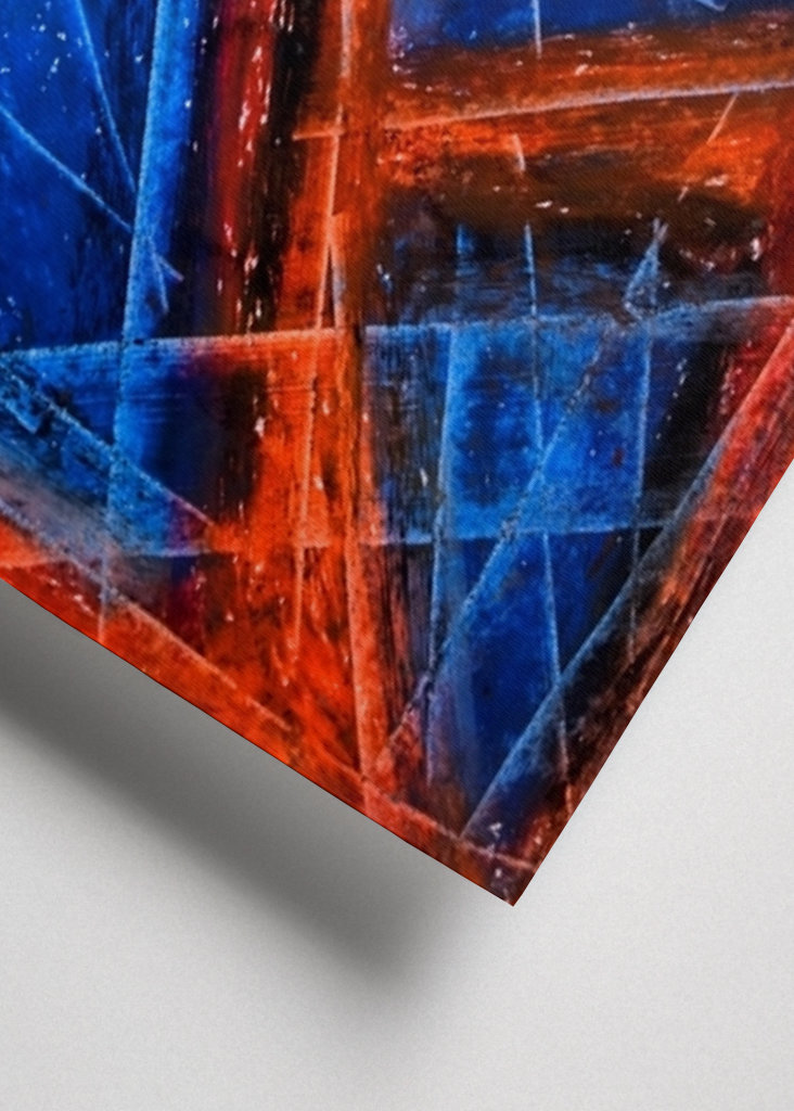 Blau und Orange-Rot - abstrakt