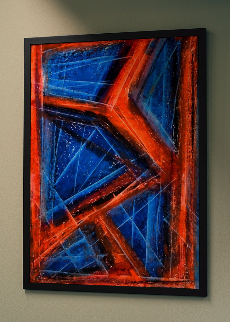 Blau und Orange-Rot - abstrakt