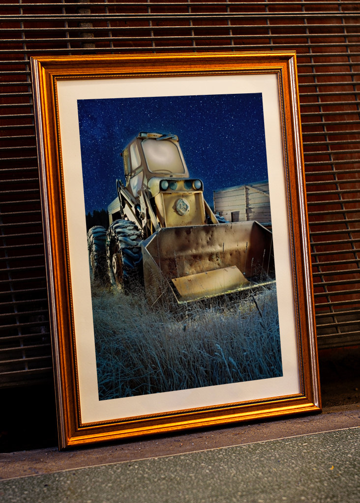 Fryst traktor Frusen Traktor