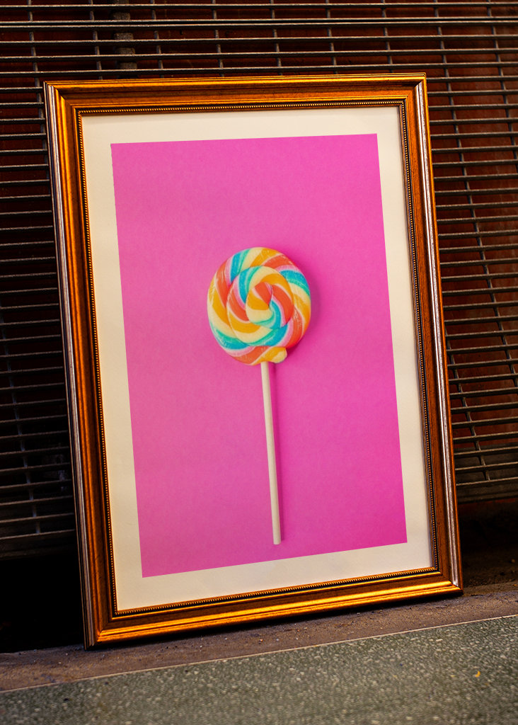 Cotton candy lollipop