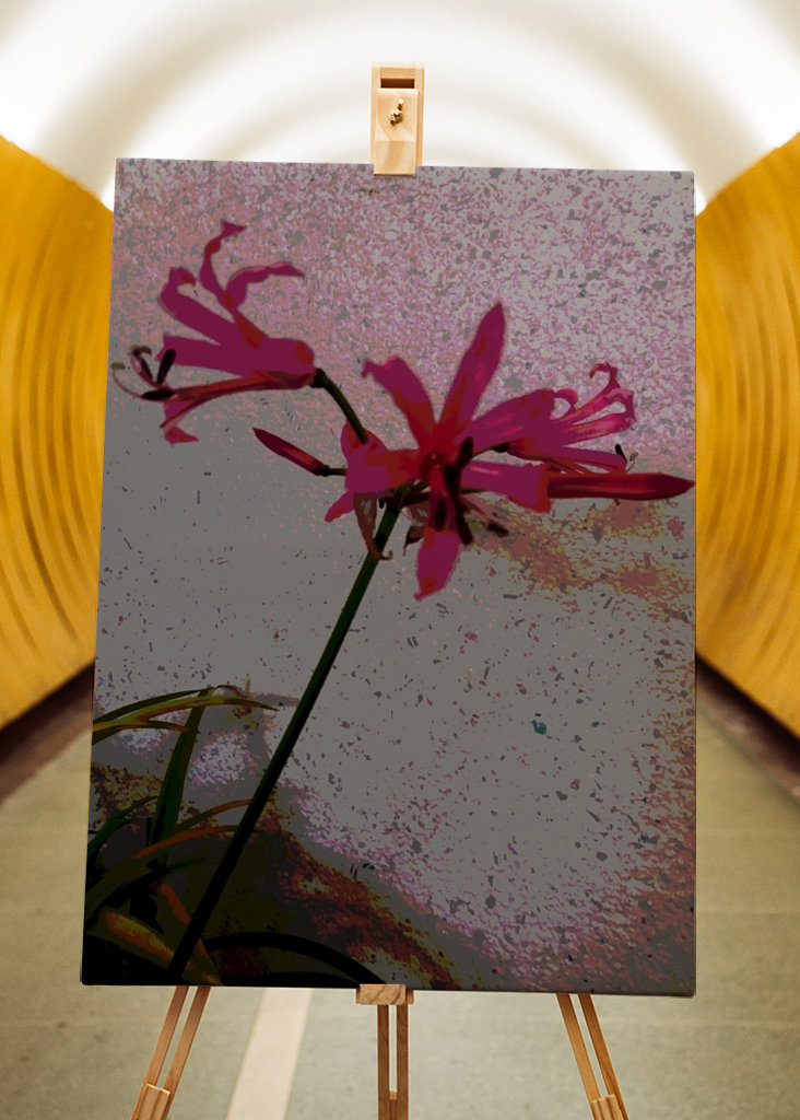 Fleur exotique avec fleur rose