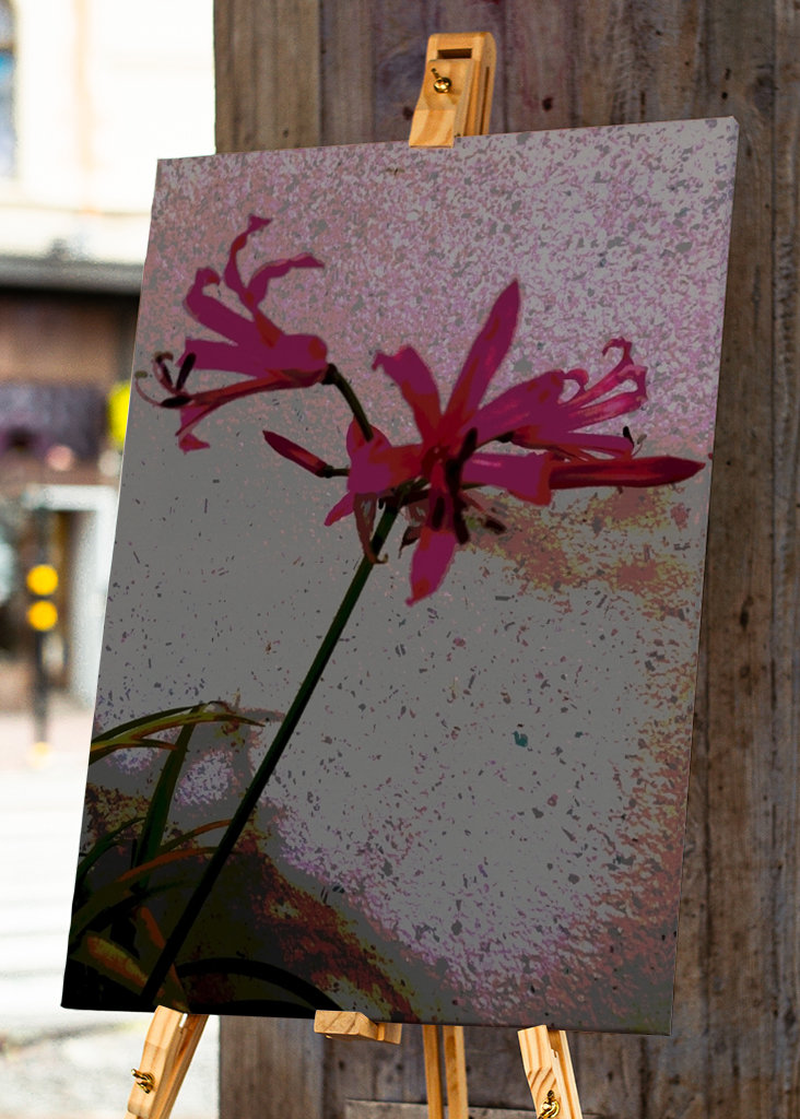 Fleur exotique avec fleur rose