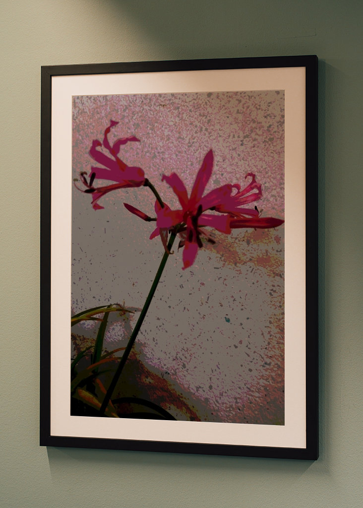 Fleur exotique avec fleur rose