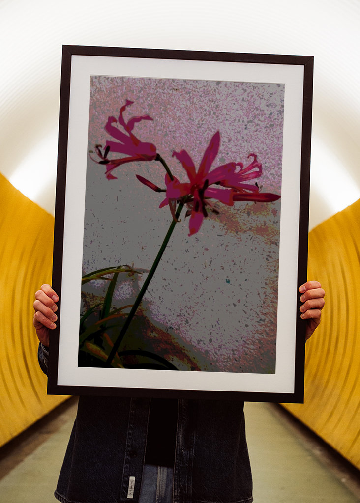 Fleur exotique avec fleur rose