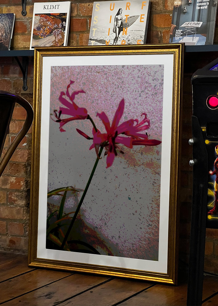 Fleur exotique avec fleur rose