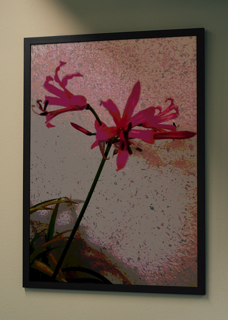 Fleur exotique avec fleur rose