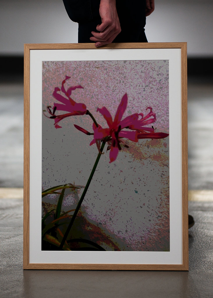 Fleur exotique avec fleur rose