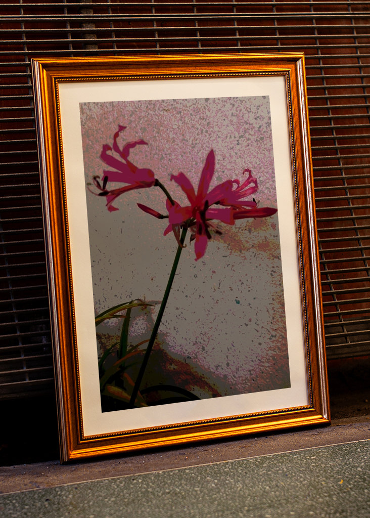 Fleur exotique avec fleur rose