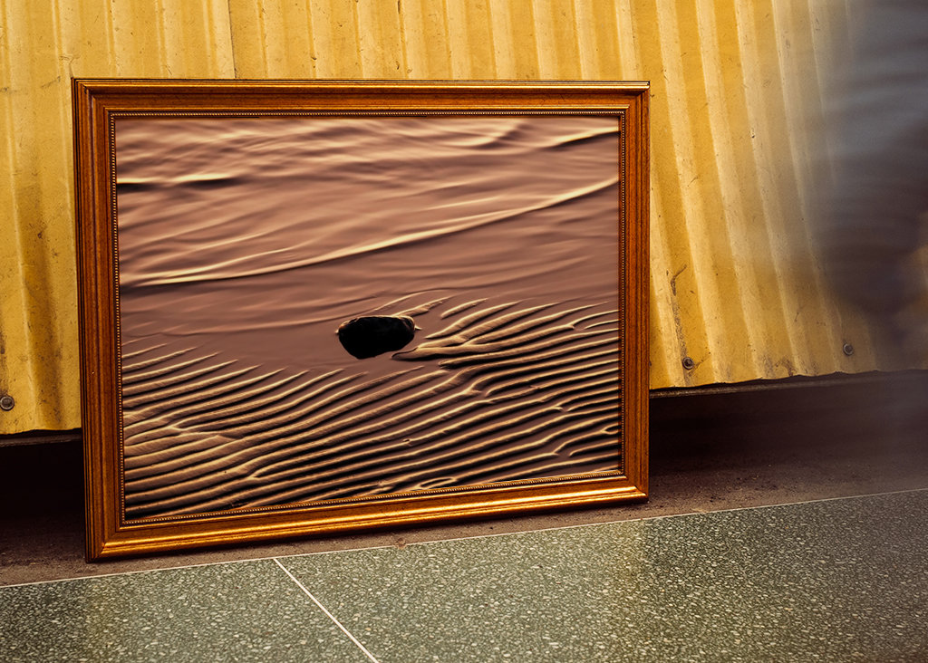 Bord de plage au coucher du soleil