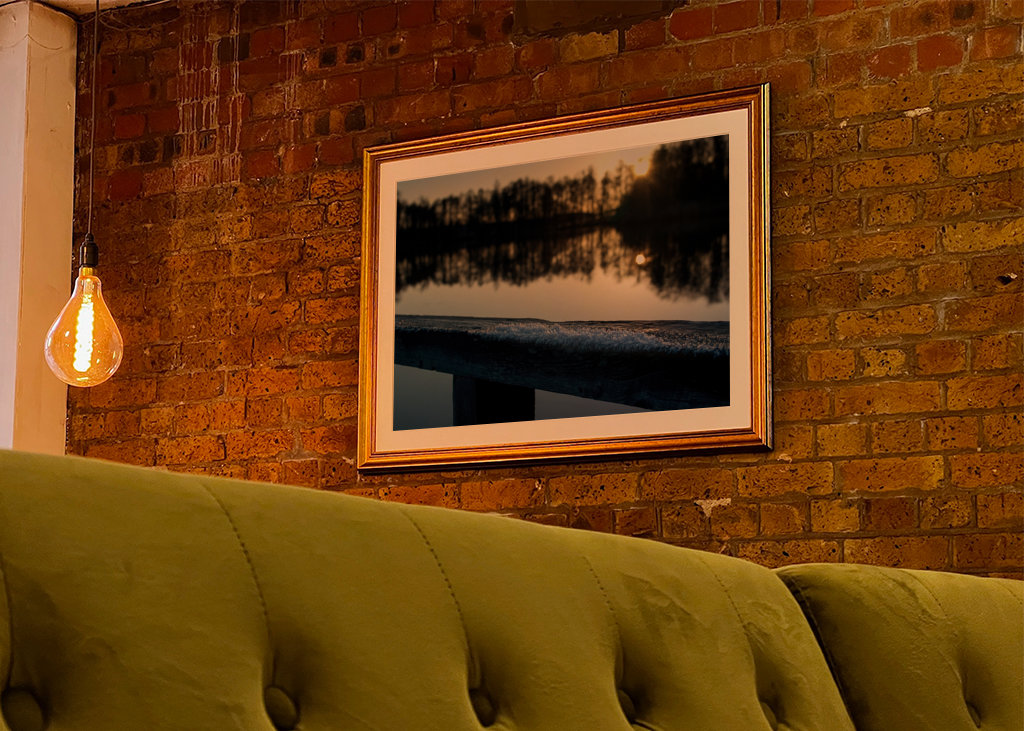 Frosty evening by the lake