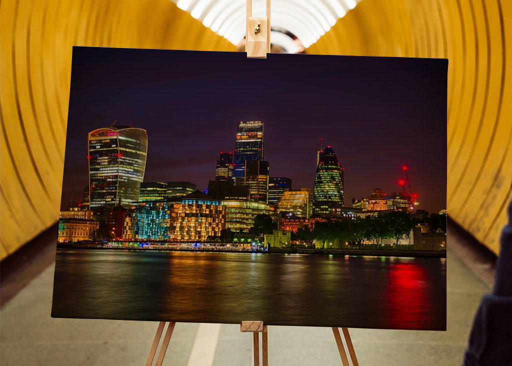 Londoner Skyline bei Nacht