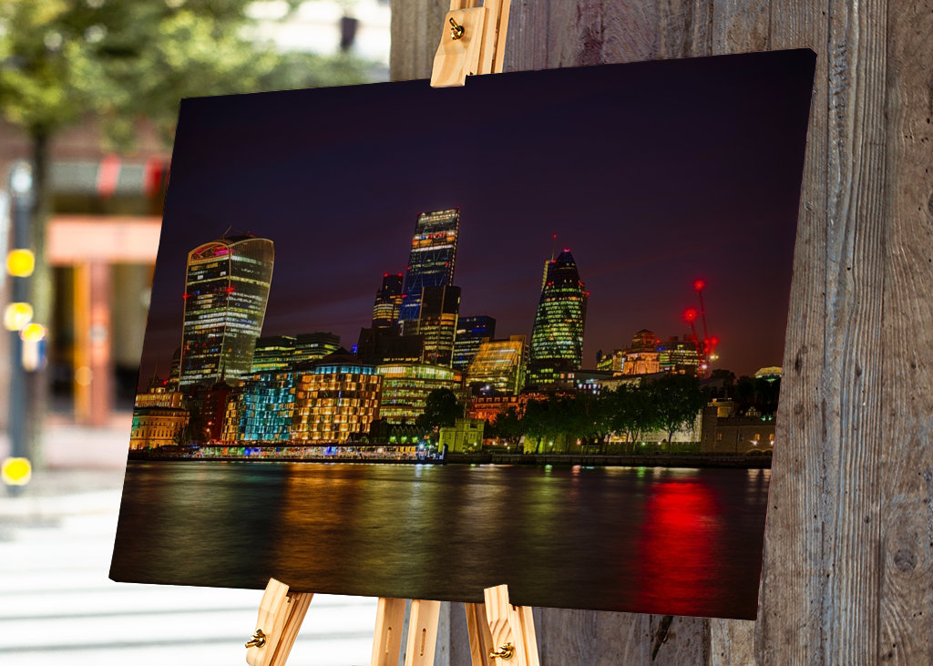 Londoner Skyline bei Nacht