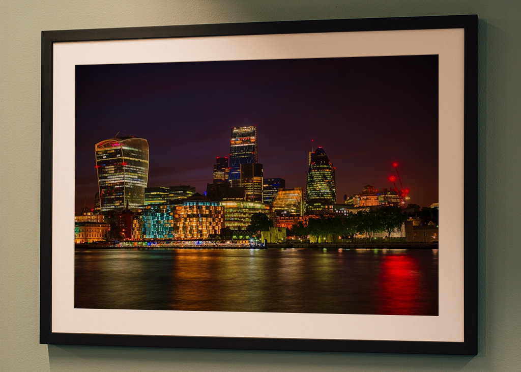 Londoner Skyline bei Nacht
