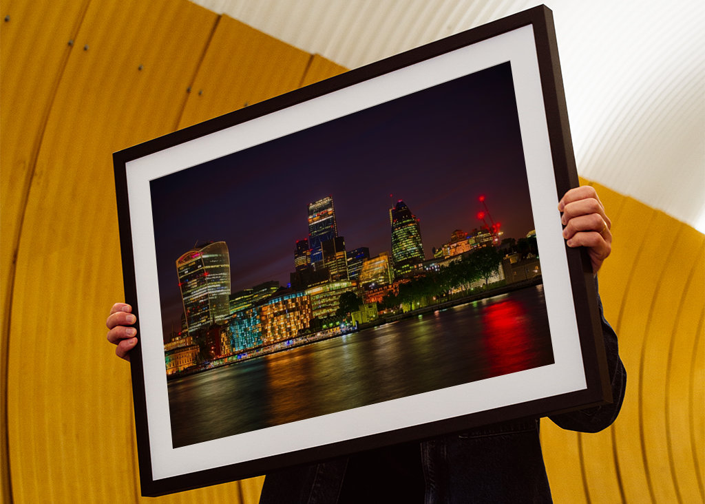 Londoner Skyline bei Nacht