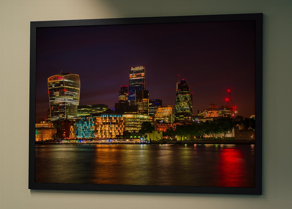 Londoner Skyline bei Nacht