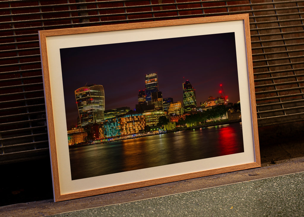 Londoner Skyline bei Nacht
