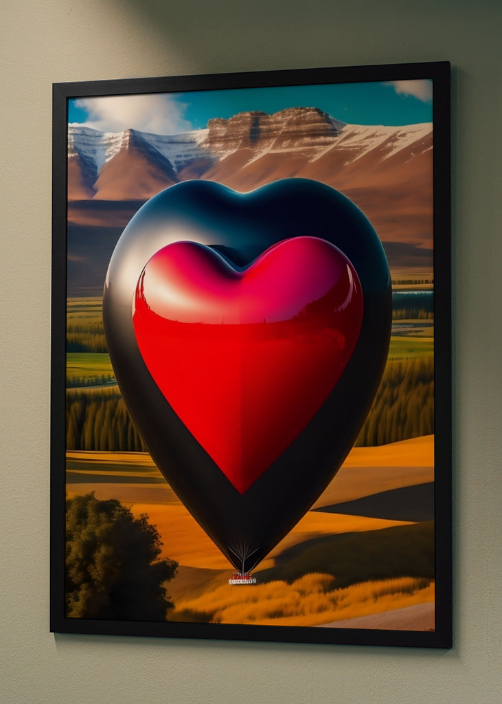 Montgolfière en forme de cœur