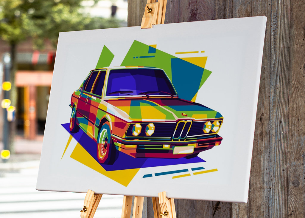 BMW E-12 Retro Auto Pop Art
