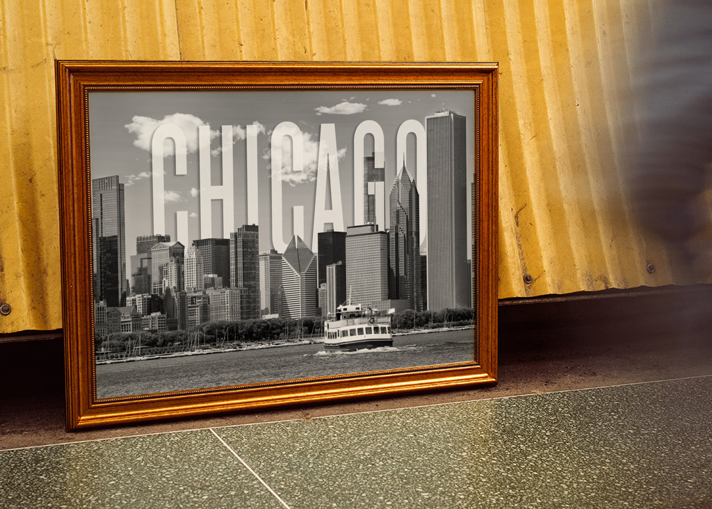CHICAGO Skyline Monochrom