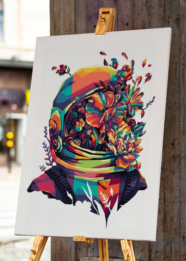 Astronaut and Flower