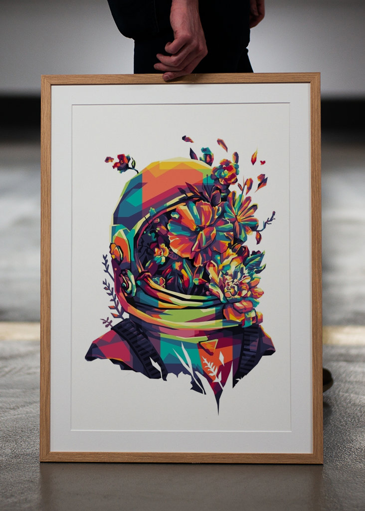 Astronaut and Flower