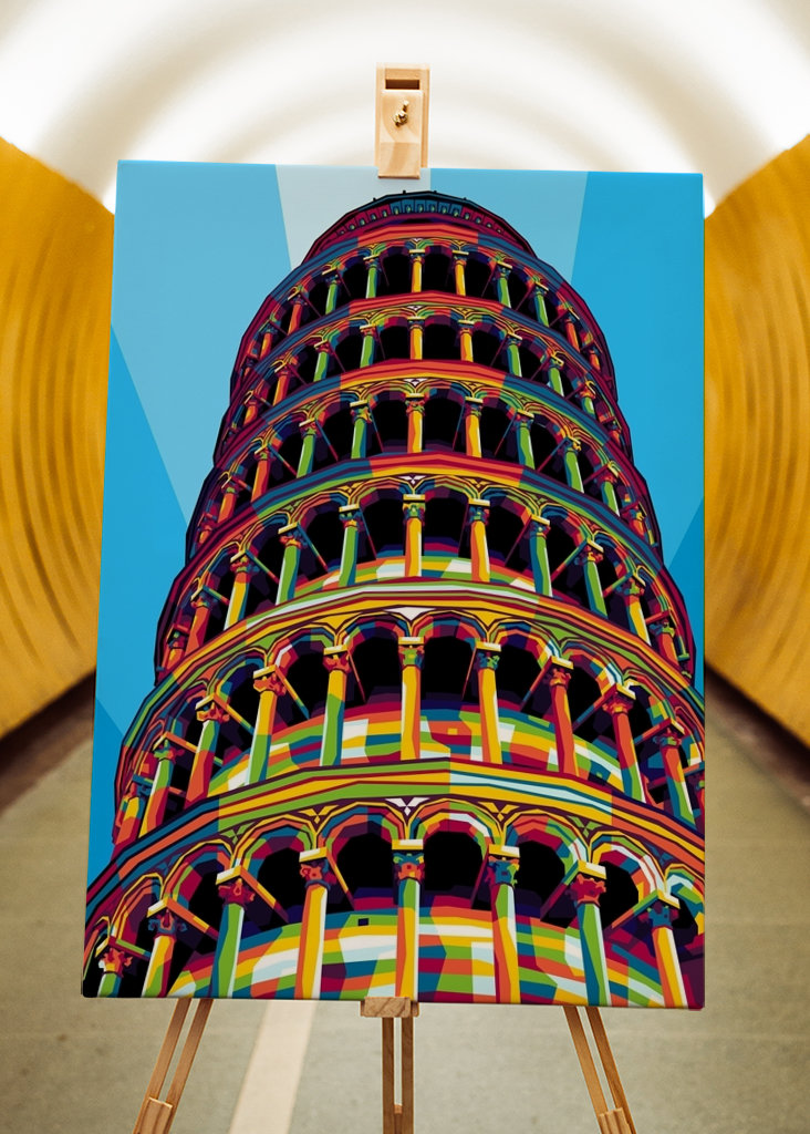 Lutande tornet i Pisa popkonst