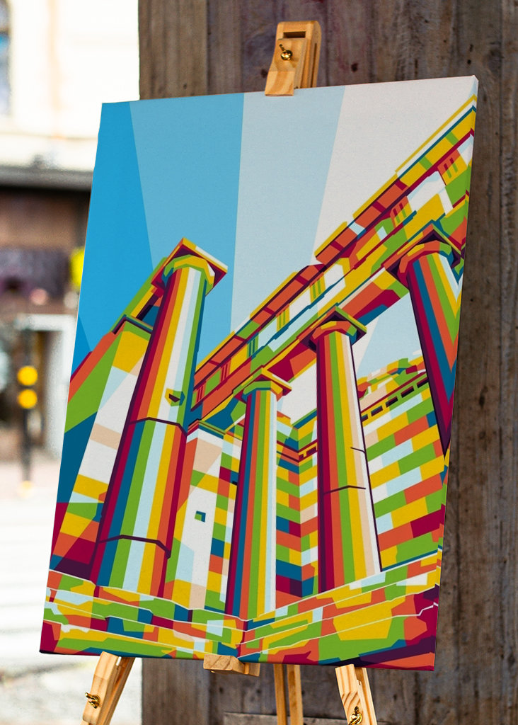 Ruinas de la Acrópolis Atenas Pop Art