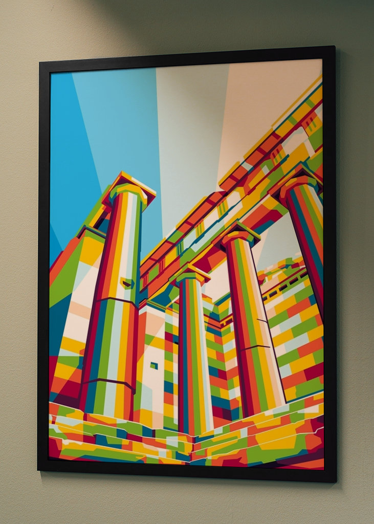 Ruinas de la Acrópolis Atenas Pop Art