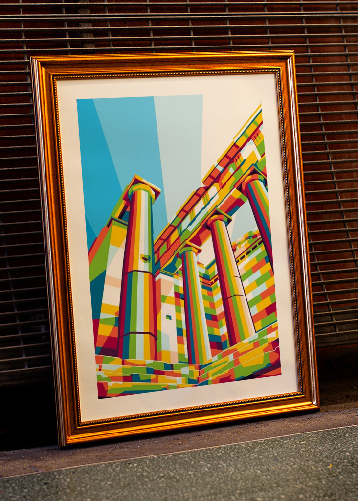 Ruinas de la Acrópolis Atenas Pop Art