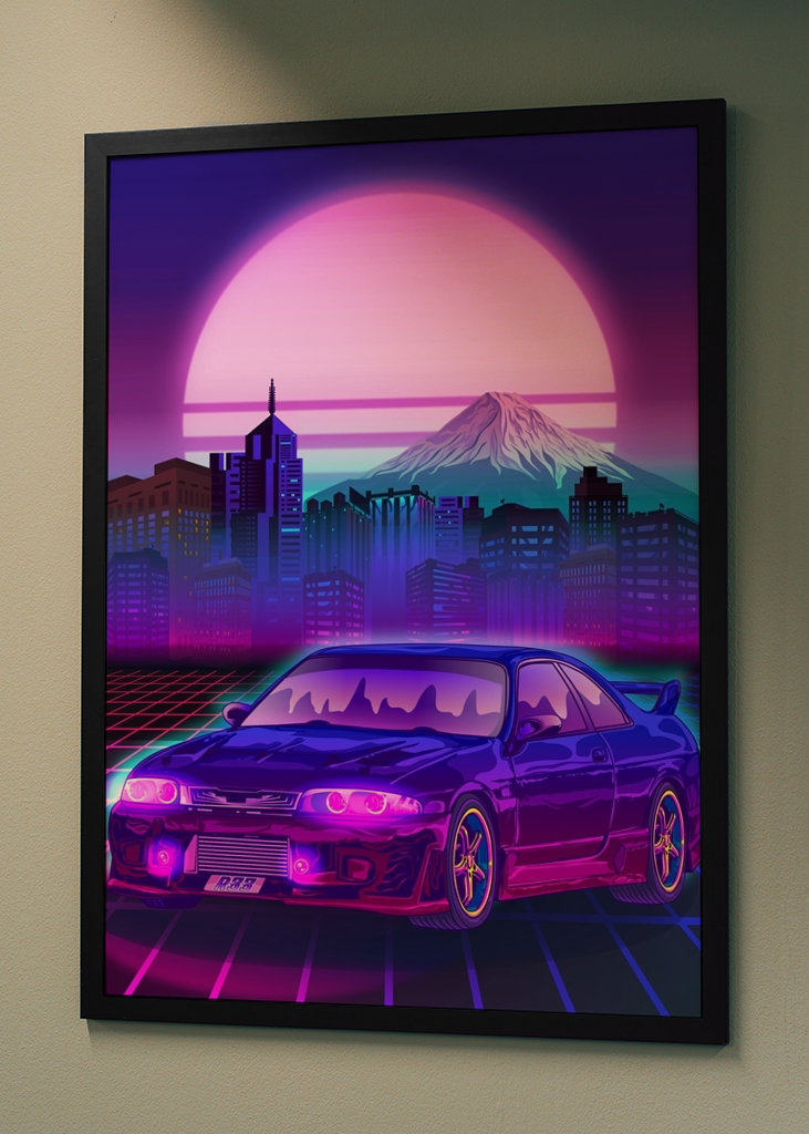 Skyline Gtr R33 Synthwave Fuji