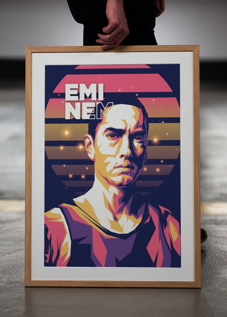 Eminem Pop-Art-Rapper Poster von David Aditya Chandra | Printler