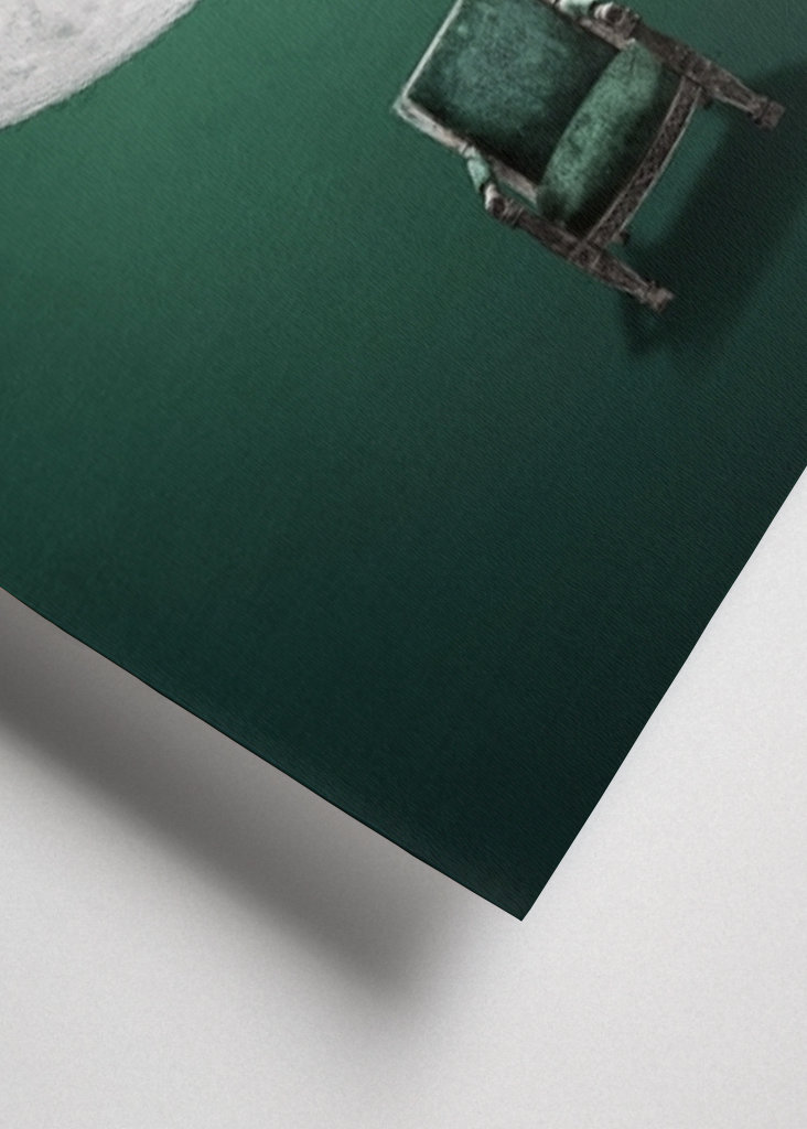 Surrealistický smaragdově zelený měsíc 1