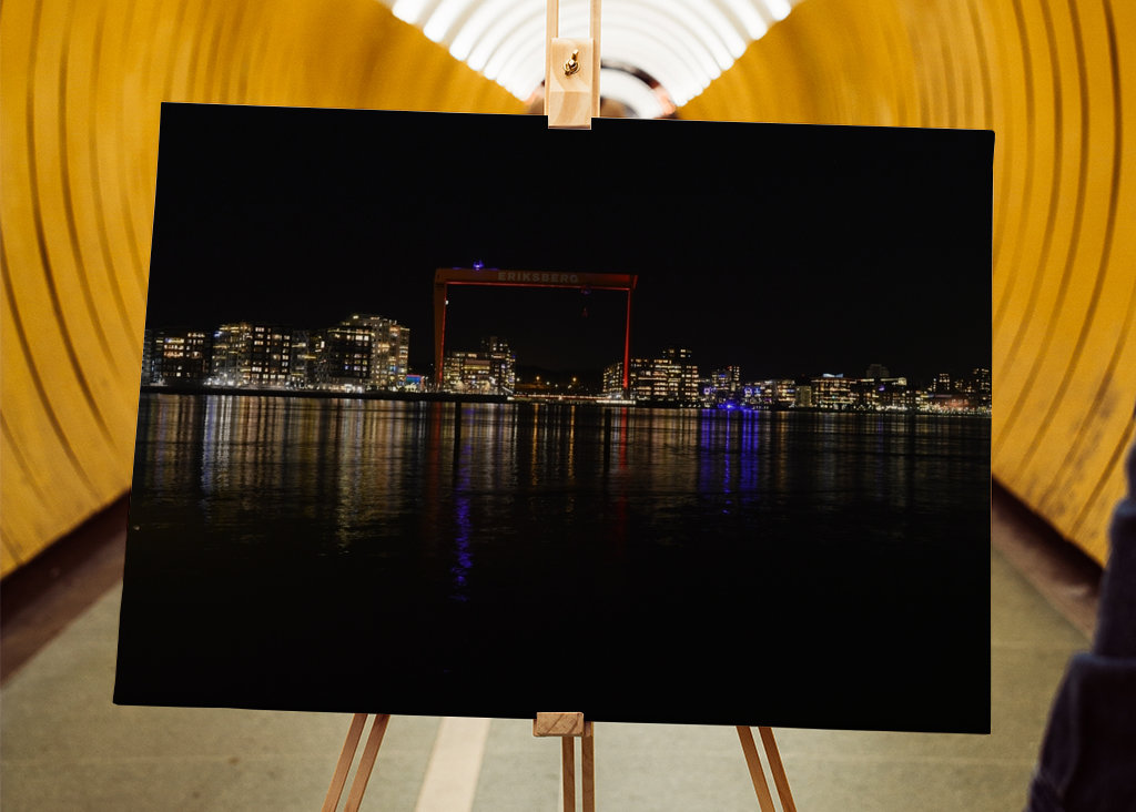 Eriksberg de nuit (Göteborg).