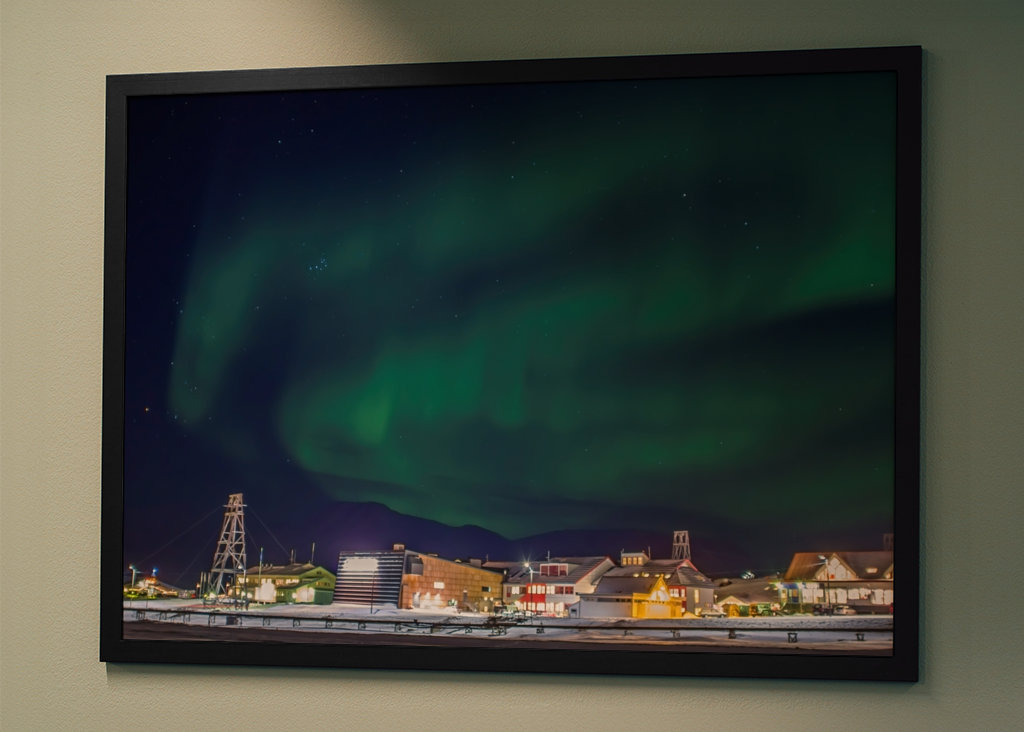 Polární záře nad Longyearbyenem