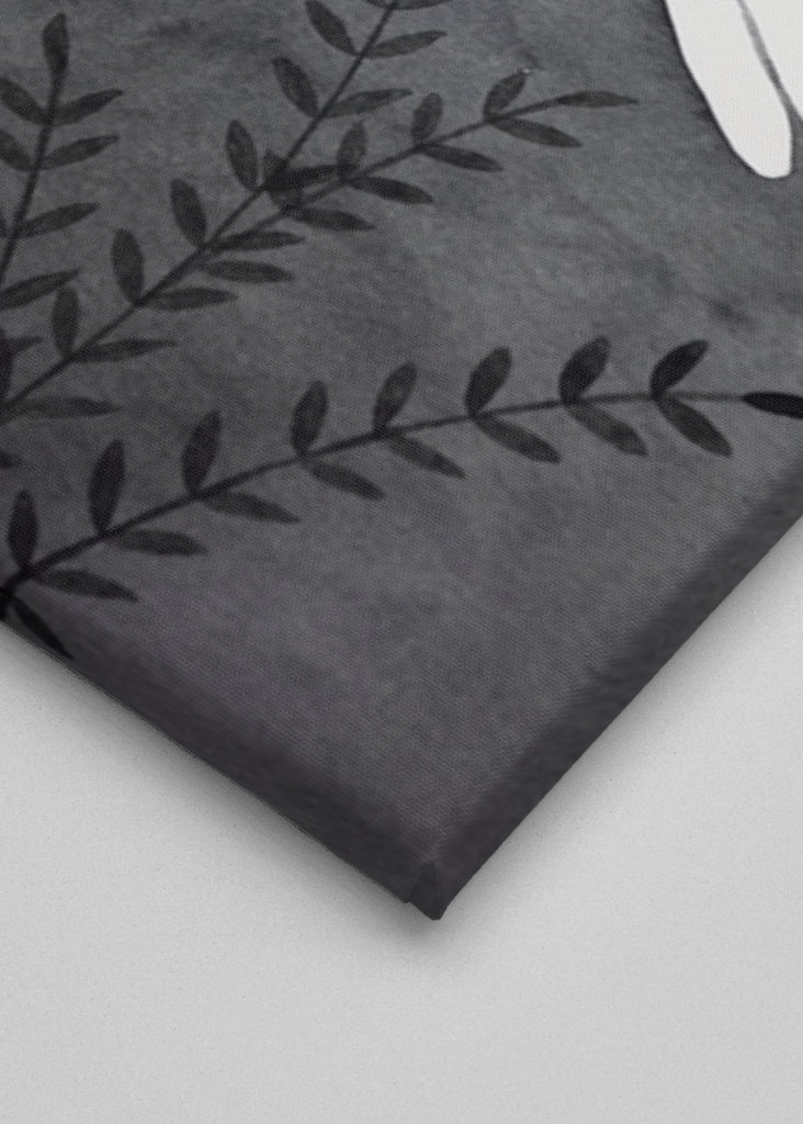 bird with flowers on gray