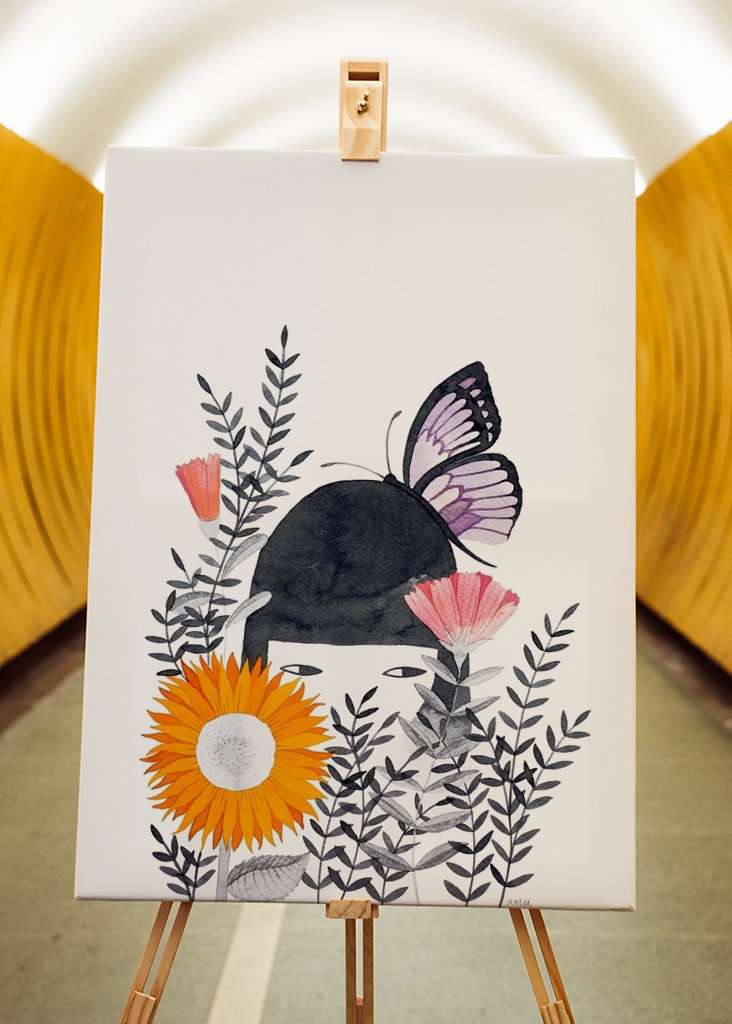 girl with a butterfly