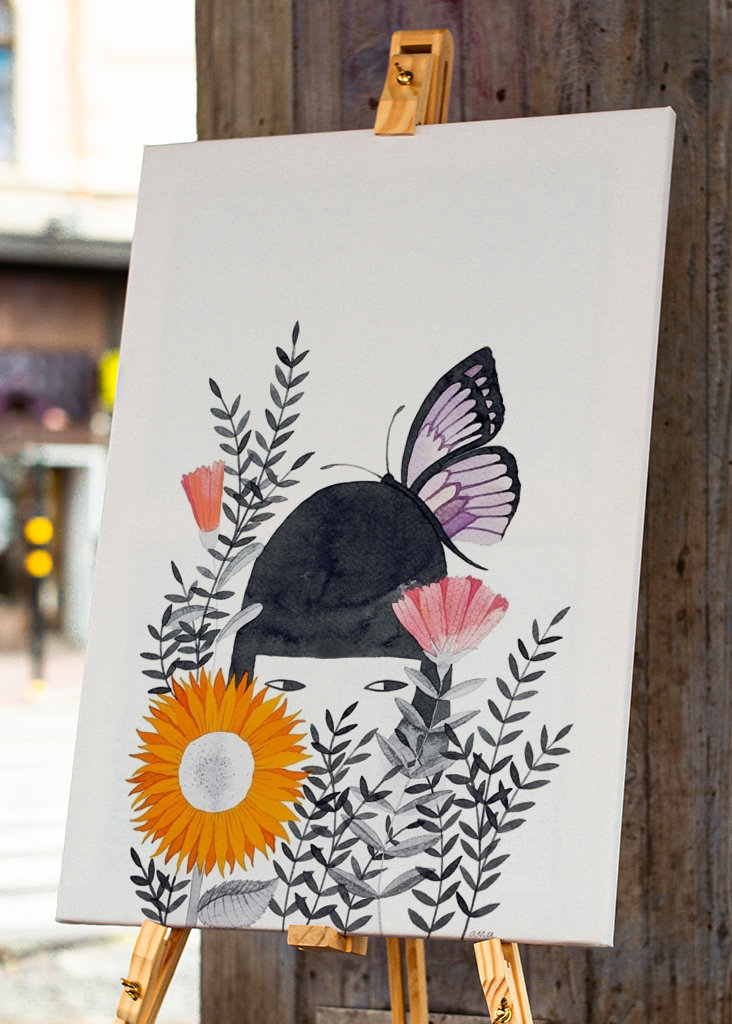 girl with a butterfly